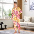 thumbnail image 6 of FORMRS Onesies Pajama for Adults Unisex Hoodie Winter Jumpsuit One Piece Sleepwear, Sizes S-2XL, Pink Grapefruit Slices, 6 of 7