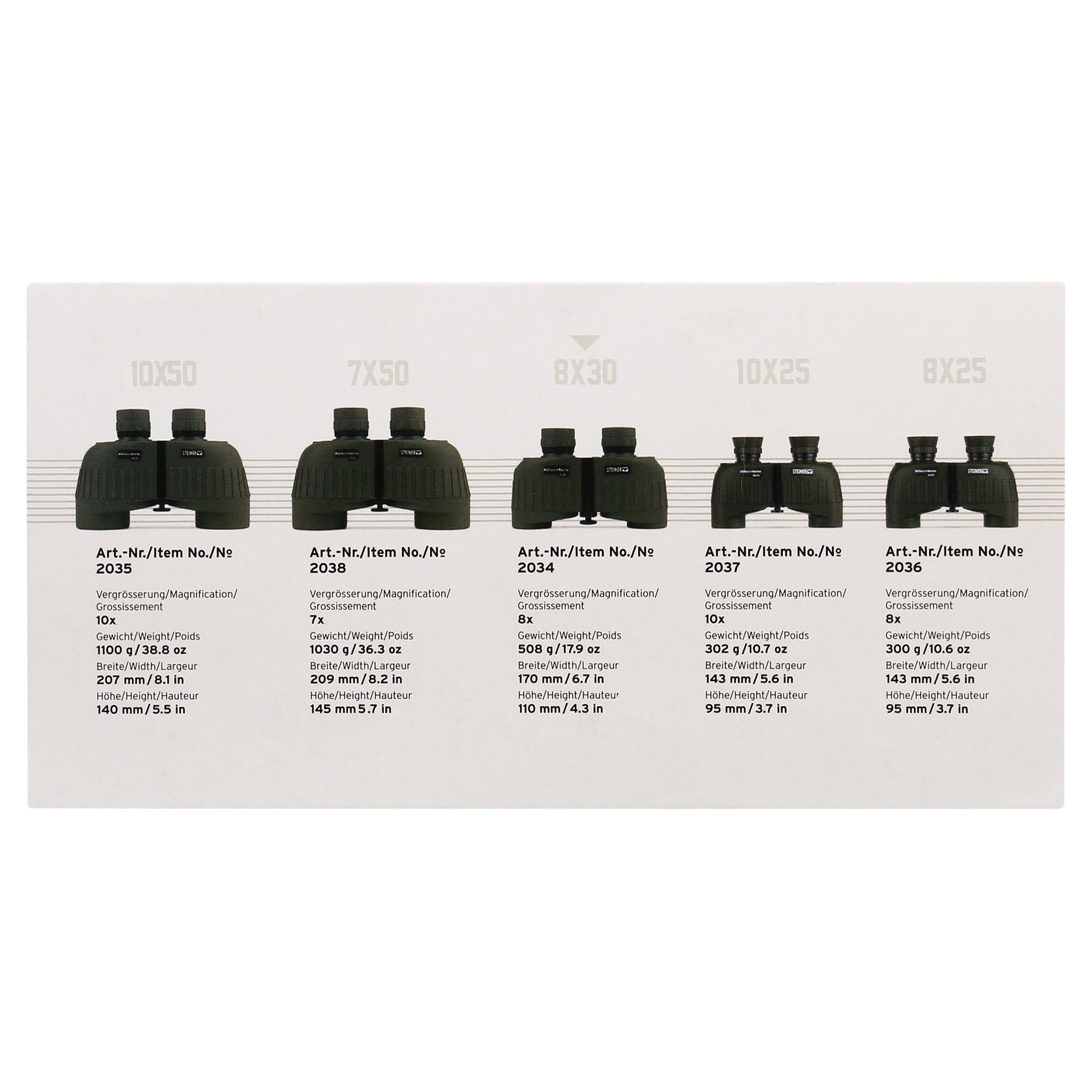 Steiner Military-Marine Series Binoculars, Lightweight Tactical Precision Optics for Any Situation, Waterproof, Green, 8x30