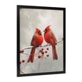 thumbnail image 2 of WFSposter Red Cardinal Canvas Wall Art Cardinal Bird Standing on a Branch Picture Prints Winter Animal Painting Christmas Wall Decor Artwork Framed Grey,12x18", 2 of 7