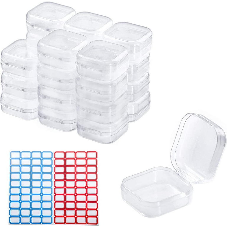 24pcs Small Plastic Beads Storage Containers Clear, Craft