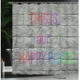 thumbnail image 3 of Ambesonne Saying Shower Curtain, Motivation Saying Bricks, 69"Wx84"L, Multicolor, 3 of 4