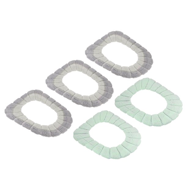 Almohadilla para cubrir el asiento del inodoro Unique Bargains 5uds. Elástico Lavable verde calabaza gris beige