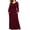 Burgundy, variant on Women's Plus Size Casual Long Sleeve Dress Crewneck Loose Maxi Dress with Pockets 2X-5X