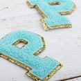 thumbnail image 5 of 3 Pack Chenille Iron On Glitter Varsity Letter "P" Patches - Blue Chenille Fabric With Gold Glitter Trim - Sew or Iron on - 5.5 cm Tall, 5 of 8