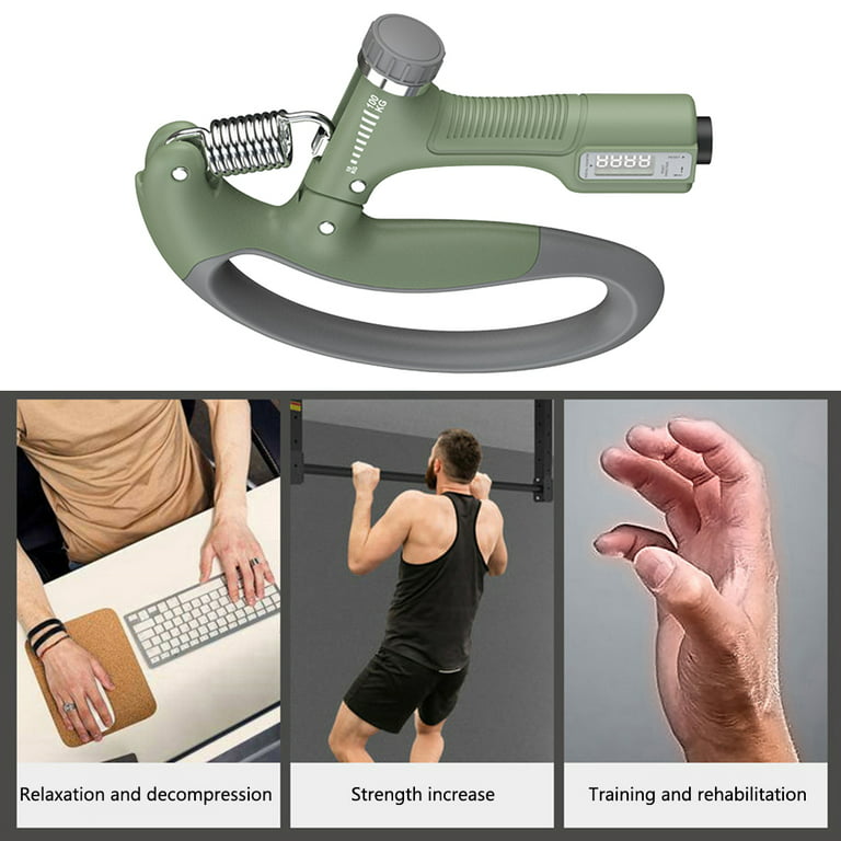Electronic Hand Exerciser 10-100kg Adjustable Hand Gripper Heavy Duty Hand  Grip