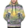 thumbnail image 2 of Bingfone Flower Butterfly Skull Couple Men's Drawstring Hoodie Long Sleeve Pocket Sweatshirts-3X-Large, 2 of 6
