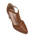 thumbnail image 3 of Women  T-Strap Dress Shoes with Block Heels  Low-Cut Sandals with Stacked Block Heels, 3 of 5