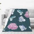 thumbnail image 3 of Butterfly Flower Pattern Pattern Throw Blanket, Super Soft Anti-Pilling Flannel Bed Blankets, 40"x30", 3 of 8
