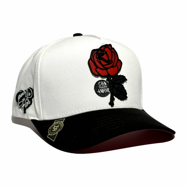 VAGO Style COMO LA FLOR Gorra Artesanal Blanca Visera Curva