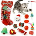 thumbnail image 3 of Christmas Cat Toys Interactive 12PCS Festive Kitten Variety Toys Cat Ball Toys, 3 of 9