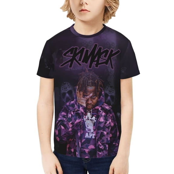 Ski Mask The Slump God Kids T-Shirt 3d Printed Graphic T-Shirts Boys And Girls Short Sleeve Shirts For Youth Kids X-Small