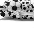 thumbnail image 4 of Soccer Pet Bed, Monochrome Design Pattern of Classical Football Balls Boys Cartoon Pattern, Chew Resistant Pad for Dogs and Cats Cushion with Removable Cover, 24" x 39", Black White, by Ambesonne, 4 of 4