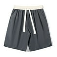 thumbnail image 1 of Besolor Mens Summer Shorts Color Block Drawstring Elastic Waist Casual Loose Workout Lounge Shorts with Pockets, 1 of 4