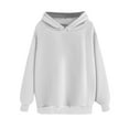 thumbnail image 5 of Mohiass Womens Fleece Hoodies Fall Oversized Hooded Sweatshirts Casual Comfy Tops Fashion 2025 Cute Clothes with Pockets Light Gray L, 5 of 6