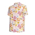 thumbnail image 3 of Daiia Colorful Floral Pattern Men’s Polo Shirts,Solid Deck Shirt,Classic Fit, Breathable Cotton Polo for Casual and Sport Wear-Small, 3 of 9