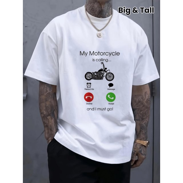Motorcycle-Inspired Graphic Tees - Breathable, Comfy, Versatile Crew Neck Short Sleeve Tops for Outdoor Sports and Daily Street Wear - Summer Trendy Casual Apparel for Men Tee For Adult, Men, Women,