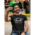 thumbnail image 2 of 100% Irish Today Only Patrick's Day Men Black T-Shirt, Male Large, 2 of 4