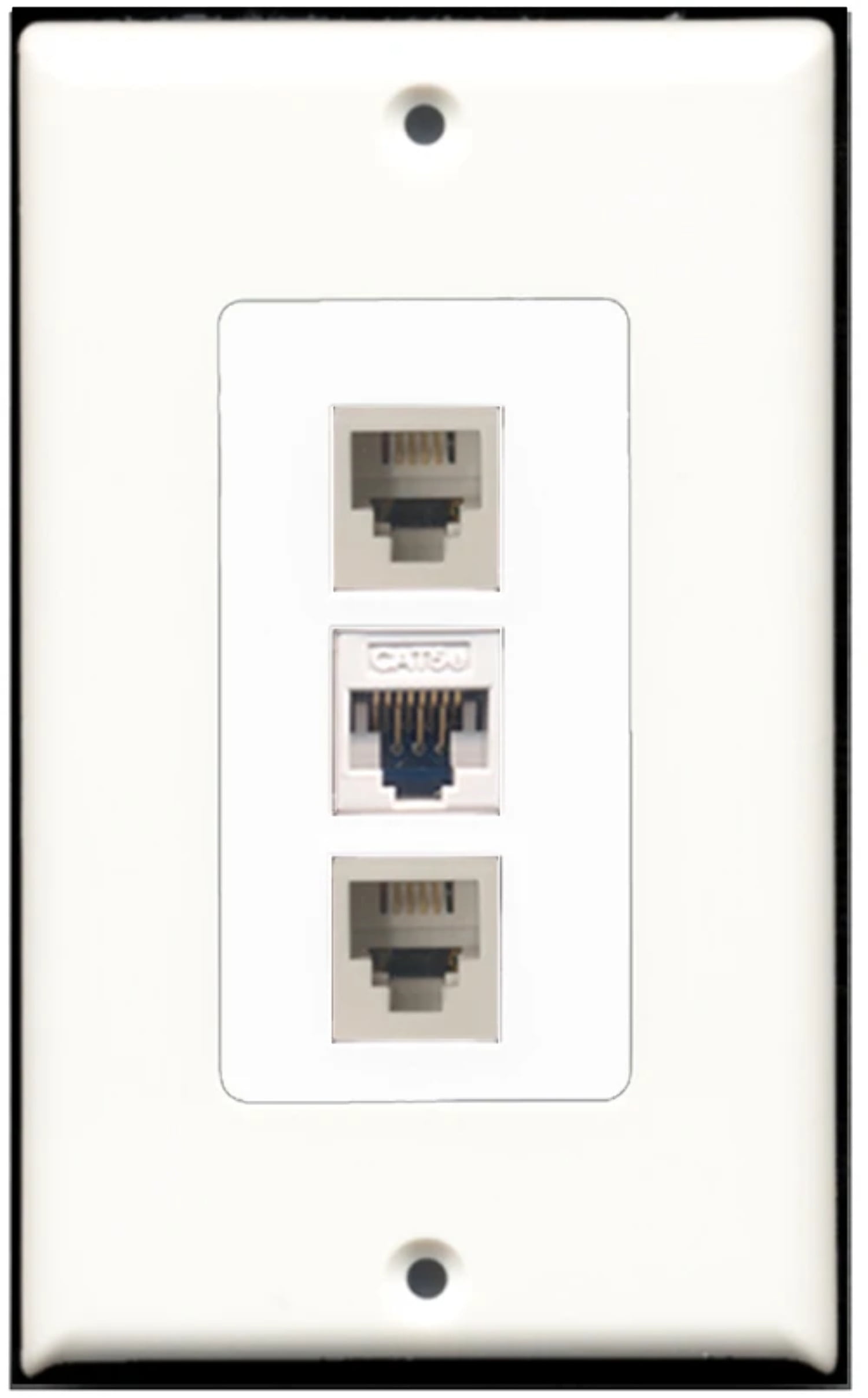 Ultra Spec Cables 2 Port Phone RJ11 RJ12 1 Port Cat5e Wall Plate F/F