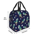 thumbnail image 2 of Yiaed Astronaut Dinosaur Print Insulated Lunch Bag Reusable Cute Tote Lunch Box, Leakproof Cooler Lunch Bags for Work Office Travel School Picnic, 2 of 5