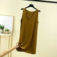 thumbnail image 2 of HNMKIU Women's Summer V Neck Flounce Sleeveless Nightgown Plus Size A Line Womens Pajamas for Home Relaxation and Sleep 02_Yellow,M, 2 of 4