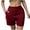 Wine, variant on hlysgo Women's Bermuda Cargo Shorts Elastic Waist Wide Leg Soft Short Summer Beach Vacation Short with Pockets Black,S