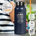 thumbnail image 4 of Christian Art Gifts Laser Engraved Stainless Steel Double Wall Vacuum Insulated Water Bottle: Desire of Your Heart - Psalm 20:4 Bible Verse for Men and Women, All Day Hot or Cold, Blue, 32 oz., 4 of 6