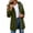 Army Green plus size hooded coat a1, variant on Loose Fit Collared Hooded Zip Up Coat for Women, Fall Winter Daily Wear Plus Size Casual Long Sleeve Coverup, Soft Solid Outwear, Gray L