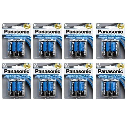 16 X Panasonic C Batteries Super Heavy Duty Carbon Zinc Battery 1.5V Home Office