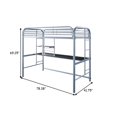 thumbnail image 5 of Benjara Metal Frame Twin Size Loft Bed with 2 Attached Ladders- Silver, 5 of 11