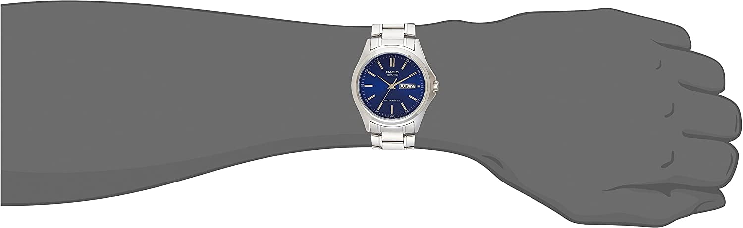 Casio Men’s Blue Dial Analog Watch with Stainless Steel Bracelet - MTP-1239D-2A