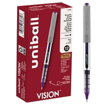 uniball Vision Rollerball Pens, Fine Point (0.7mm), Violet Purple Ink, 12 Count