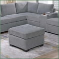 thumbnail image 6 of Modern Light Gray Corduroy 4-Piece Sectional Sofa Set for Living Room - L-Shape, Console & Ottoman | Light Gray | Corduroy | Foam+Spring, 6 of 8