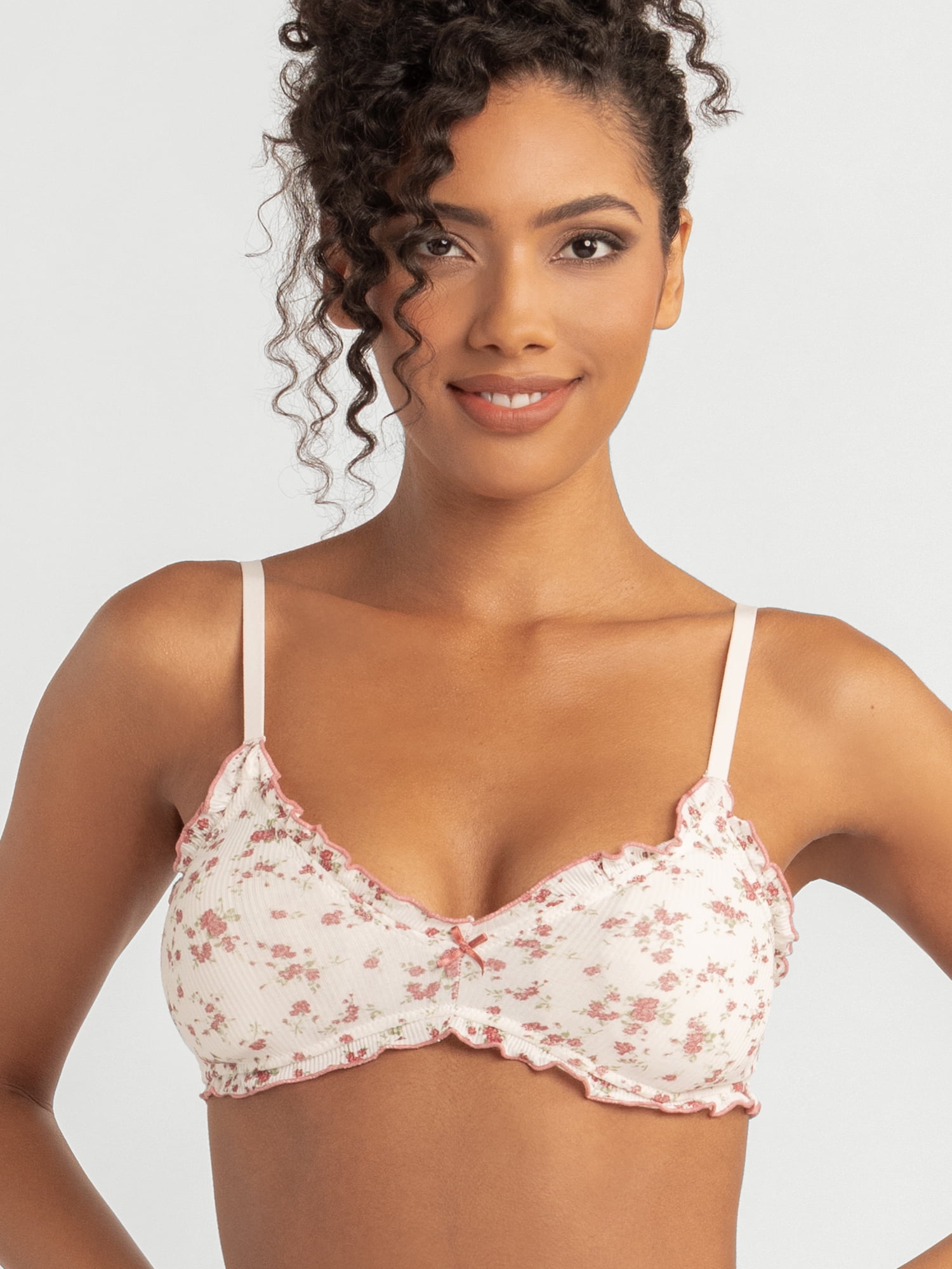 Jessica Simpson Women's Ruffle Rib Bralette, Size S-XXXL