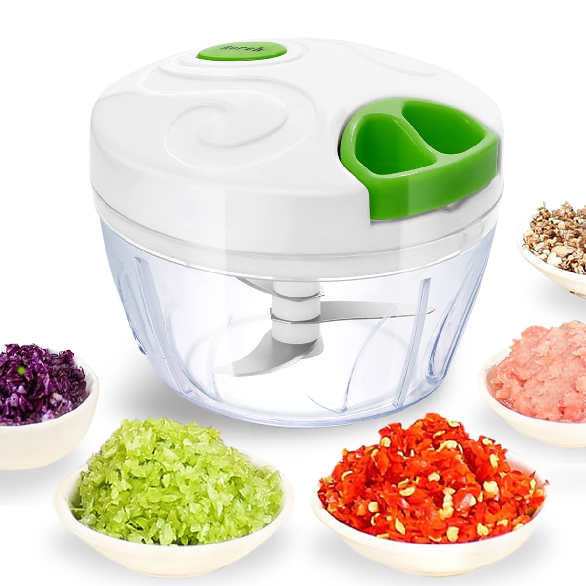 eedel Hand Food Chopper, Vegetable Quick Chopper Manual Food Processor,  Easy To Clean Food Dicer Mincer Mixer Blender, Rotary Onion Chopper for  Garlic, Salad, Salsa, Nuts, Meat, Fruit, Ice, etc - NemaExchange