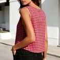 thumbnail image 6 of Horkkom Going Out Tops for Women Summer Linen Sleeveless Tops Dressy Casual V Neck Button Tank Tops XXL, 6 of 7