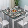 thumbnail image 3 of Green Brown Camo Irregular Shapes Pattern Square Fitted Tablecloth with Elastic Edge,Square Table Cover,Washable Elastic Table Cover for Home Kitchen Party Decor 34"x34", 3 of 6