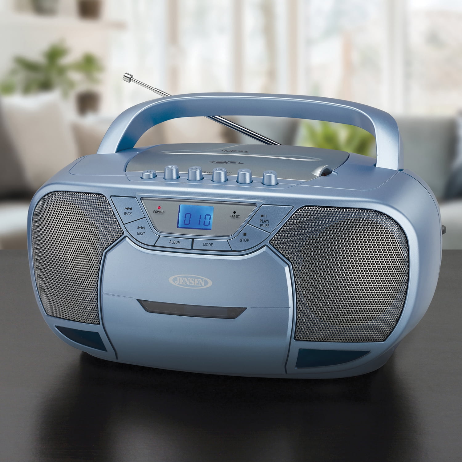 Jensen Bluetooth MP3 Boombox, Blue, CD-590-BL