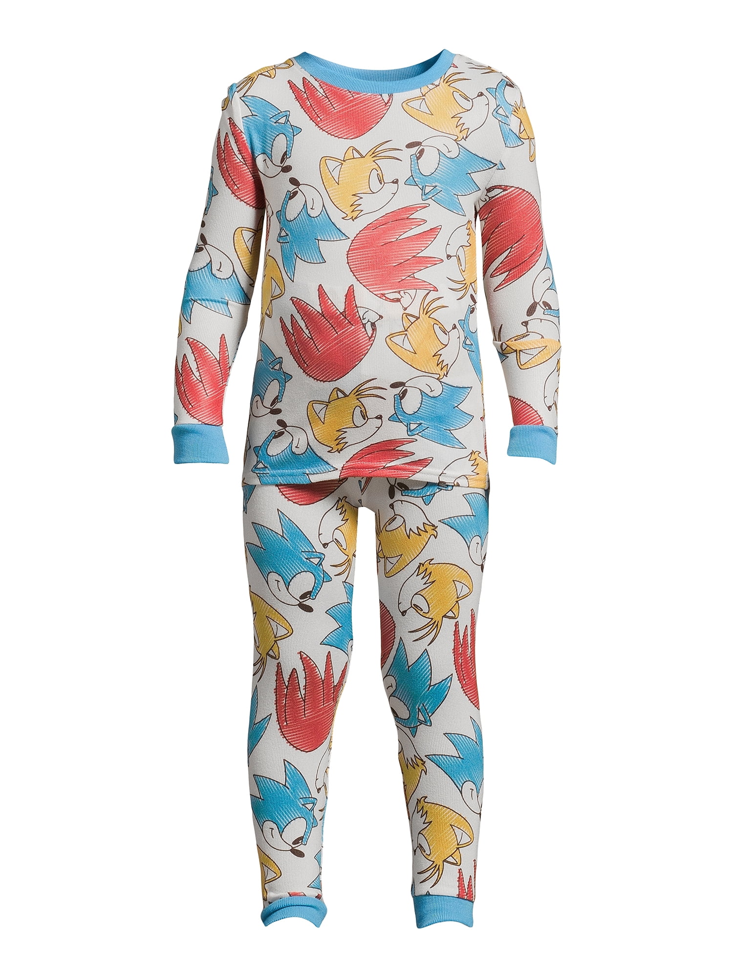 Sonic Toddler Boys Snug Fit Hacci Long Sleeve Pajama Set, 2-Piece, Sizes 12M-5T