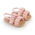 thumbnail image 2 of Infant Baby Girls Summer Sandals with Flower Soft Sole Newborn Toddler First Walker Crib Dress Shoes 0-18Months, 2 of 9
