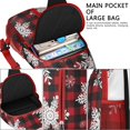 thumbnail image 4 of Sling Backpack,Red Christmas Snowflake and Plaid Pattern Crossbody Bag with Water Bottle Holder,Waterproof Sling Bag for Men/Women with Chest Phone Holder for Hiking,Travel, 4 of 6