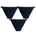 thumbnail image 1 of Timegard String en Coton 3 Pcs pour Femmes Taille Basse Couleur Unie Confortable sous-Vêtements Invisibles Culottes pour Dames, 1 of 5