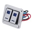 thumbnail image 3 of Car RV Modification Switch Panel Rocker Switch Panel 2 Gang On Off Toggle Switch Panel Waterproof Car RV Yacht Modification Panel Silver Oxide  With Blue LED Light, 3 of 8