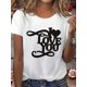 thumbnail image 1 of Camiseta de mujer con estampado de corazón de San Valentín: manga corta, cuello redondo, transpirable, ideal para el verano. Ideal para adultos, hombres, mujeres, adolescentes y jóvenes., 1 of 5