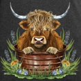 thumbnail image 3 of CafePress - Highland Cow Sitting In A Metal - Women's Long Sleeve Charcoal Gray Pajamas, 3 of 7
