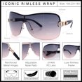 thumbnail image 5 of SA106 Womens Oversize Shield Curved Wrap Around Fashion Sunglasses / Gold Frame - Black Brown Lens, 5 of 7