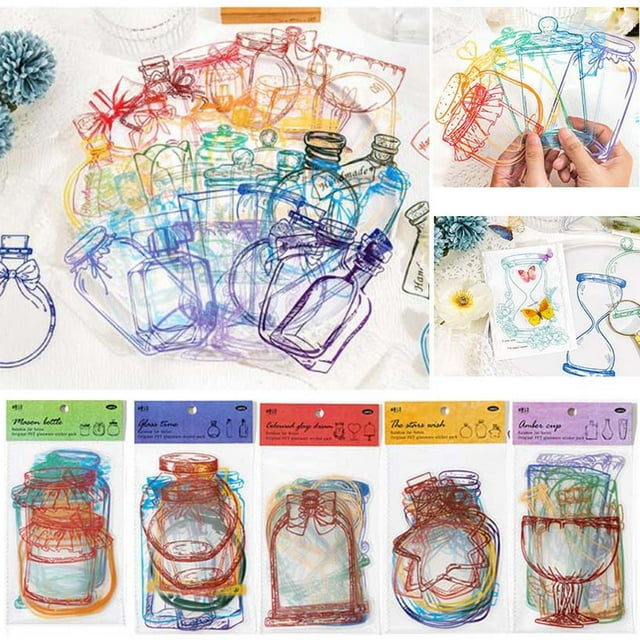 MORESEC 5 Pcs Marque-Pages Transparents pour Fleurs Séchées, 14 Pcs Marque-Pages DIY pour Livres, Marque-Pages Faits à la Main avec Fleurs Pressées pour Journal et Lecture