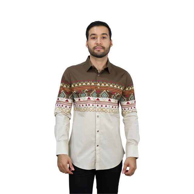 Camisa Platini WPL10748 BEIGE 1 Pz Para Hombre