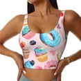 thumbnail image 1 of Balery Cupcakes and Donuts Sujetadores deportivos con espalda cruzada para mujer, acolchados, sin costuras, de alto impacto, ideales para yoga, gimnasio, entrenamiento y fitness.-Large, 1 of 8