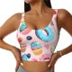 thumbnail image 1 of Fotbe Cupcakes and Donuts Sujetador Deportivo Largo sin Aros para Mujer con Almohadillas y Soporte Medio, Transpirable y Absorbente, Camiseta Tipo Chaleco o Tank Top-Small, 1 of 8