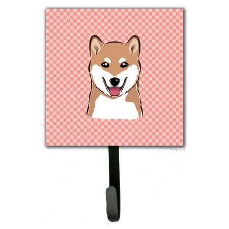 Caroline's Treasures Checkerboard Shiba Inu Leash Holder and Wall Hook